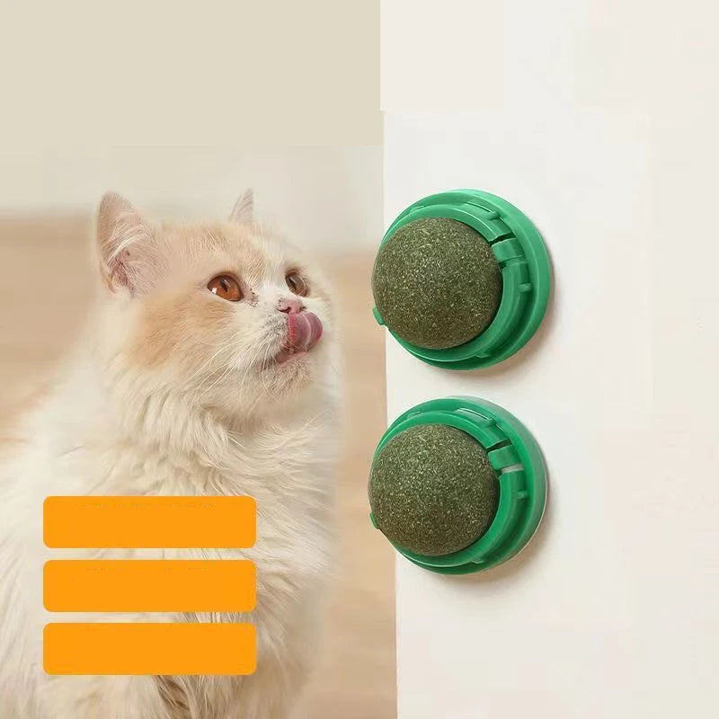 The Catnip Cat Wall Stick-on Ball Toy