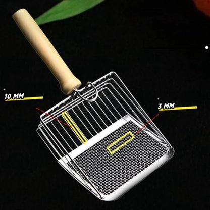 Stainless Steel Wooden Handle Cat Litter Shovel