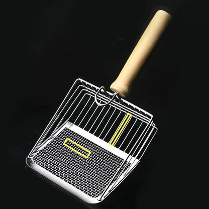 Stainless Steel Wooden Handle Cat Litter Shovel