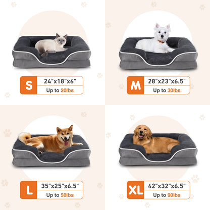 Non-Slip Base Waterproof Liner Orthopedic Dog Bed