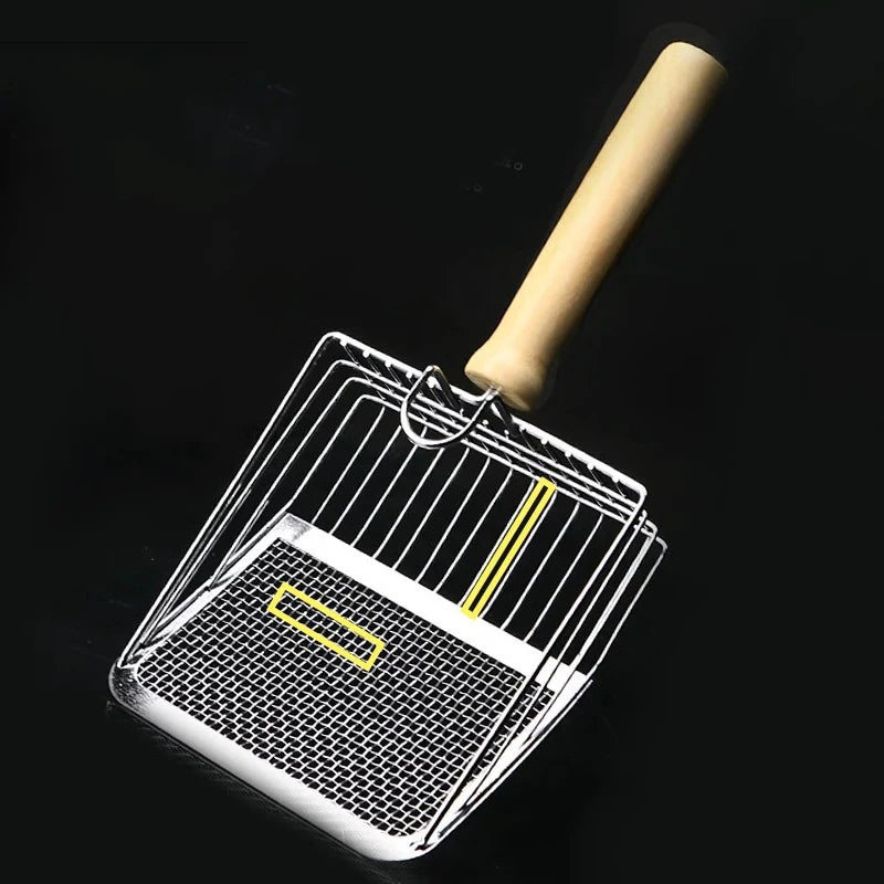 Stainless Steel Wooden Handle Cat Litter Shovel