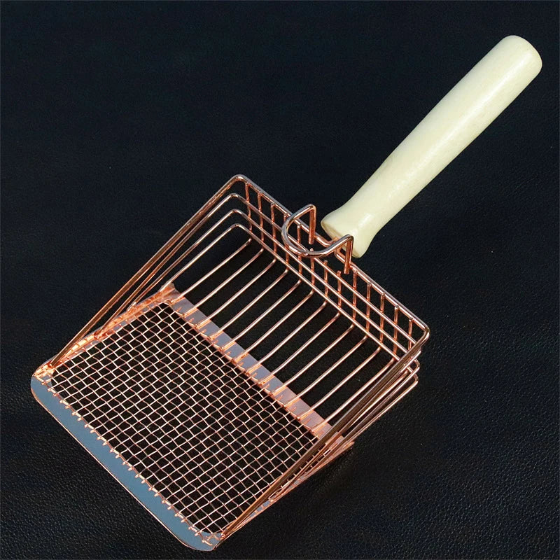 Stainless Steel Wooden Handle Cat Litter Shovel