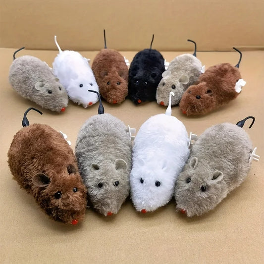 Fun and Interactive Plush Wind-Up Mouse Toy