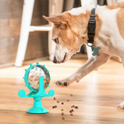 Dog Toy with 360° Rotating Food Dispensing Wheel