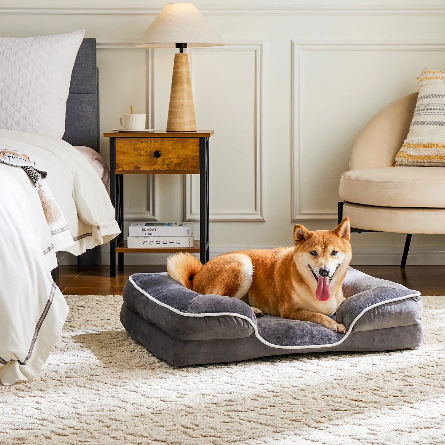 Non-Slip Base Waterproof Liner Orthopedic Dog Bed