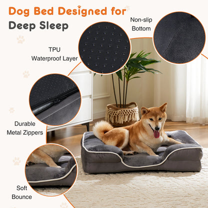 Non-Slip Base Waterproof Liner Orthopedic Dog Bed