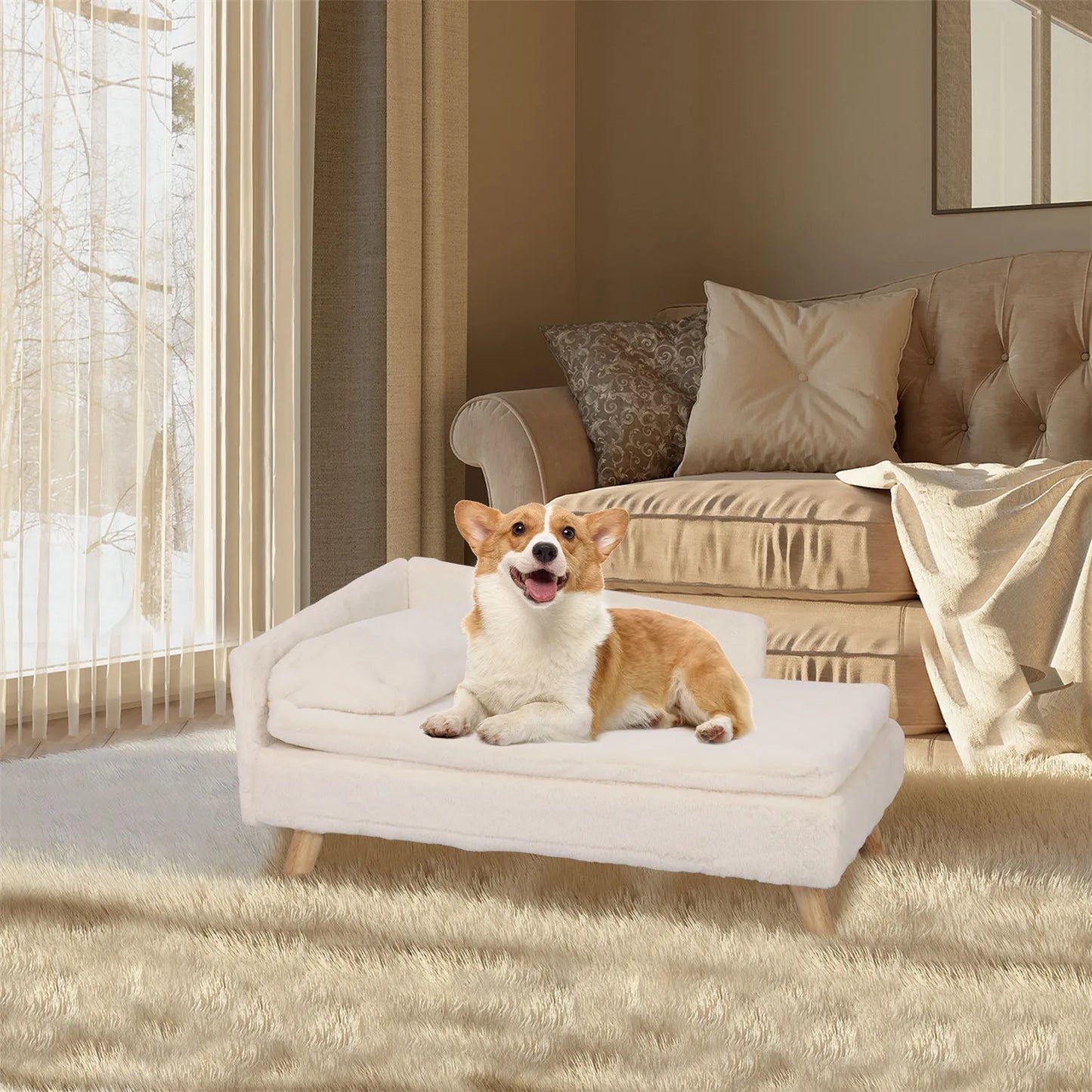 Waterproof Nordic Pet Stool Bed with Cozy Pad