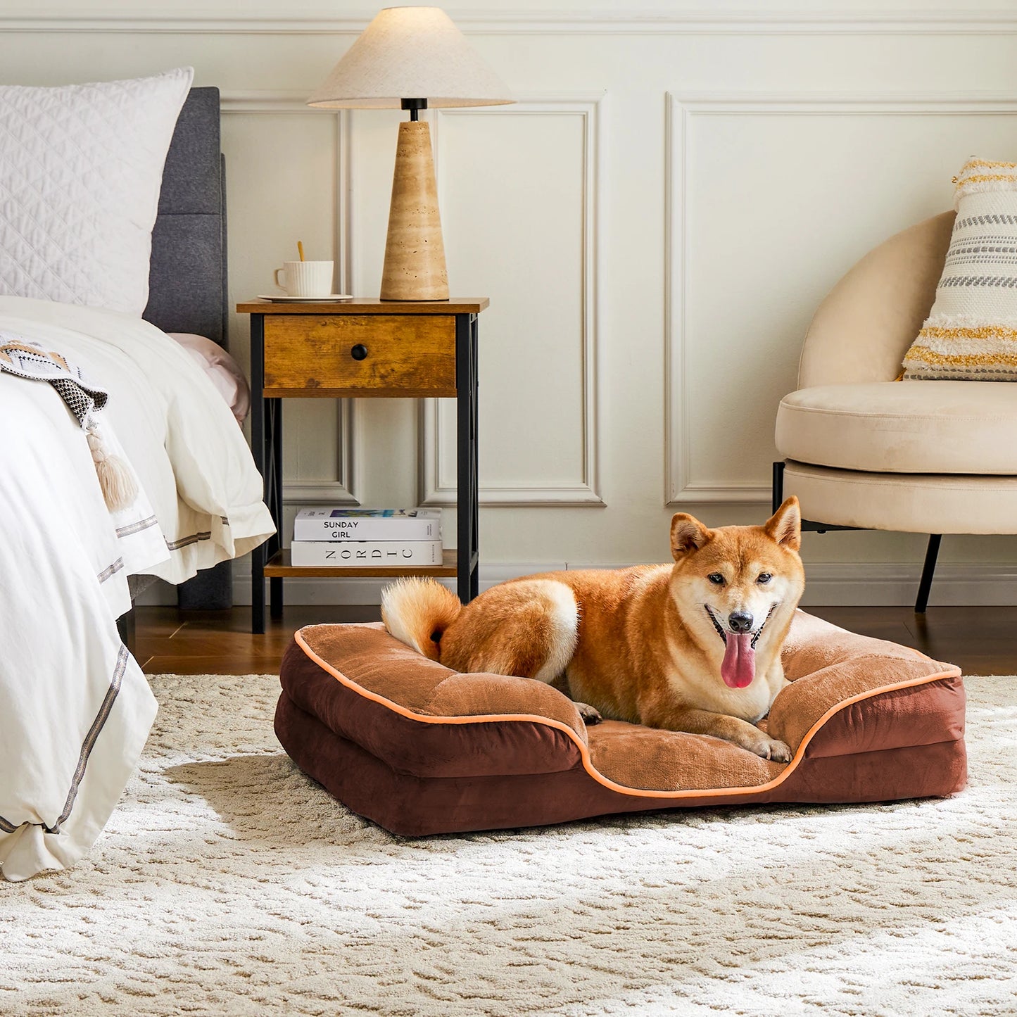 Non-Slip Base Waterproof Liner Orthopedic Dog Bed